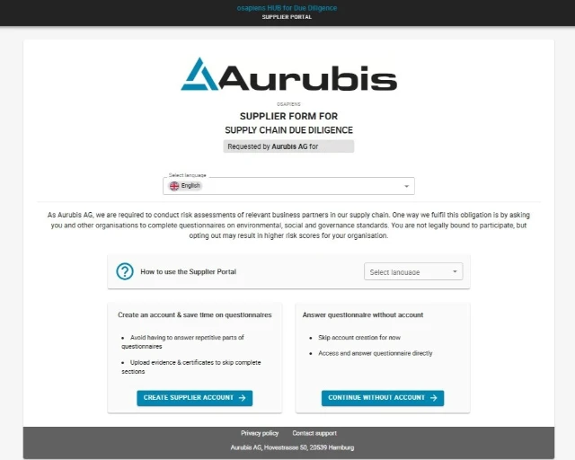 Screenshot Due Diligence Portal-V2